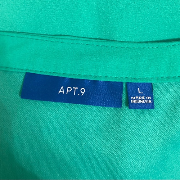 Apt.9 Green V-Neck Elastic Waist Dress Size Large - Picture 9 of 10